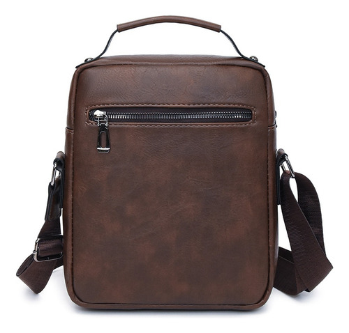 Bolso Bandolera Maletín De Hombre Cuero. Color Marrón oscuro