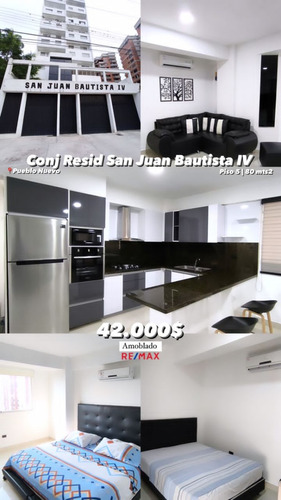 Mile/ Venta De Hermoso Apartamento  Amoblado Y Equipado  En Res. San Juan B. Iv /mile