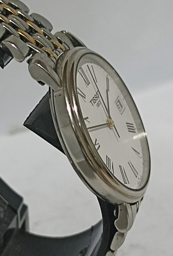 Genuino Reloj Suizo Tissot 1853 Cristal Zafiro Just Date Oro-acero Plateado Blanco (Usado)