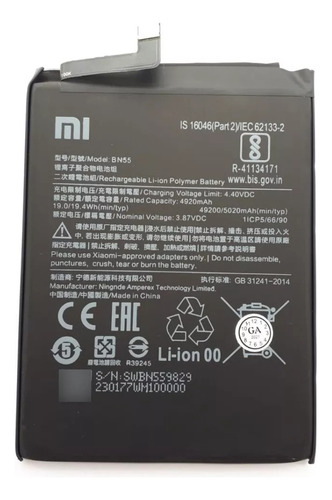 Bateria Pila Xiaomi Redmi Note 9 Pro Bn55 Full Calidad