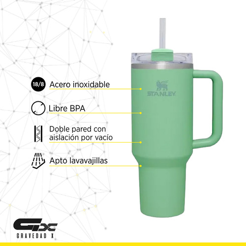 Vaso Stanley Quencher 2.0 Acero Inoxidable 1.1 Ml. Gravedadx