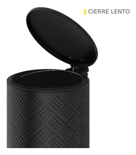 Bote Basura Con Pedal 5 Lts Negro Baño