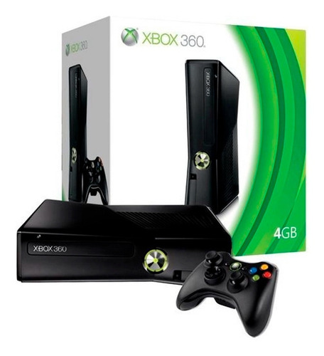 Microsoft Xbox 360 Slim 4GB cor matte black - Excelente (Recondicionado)