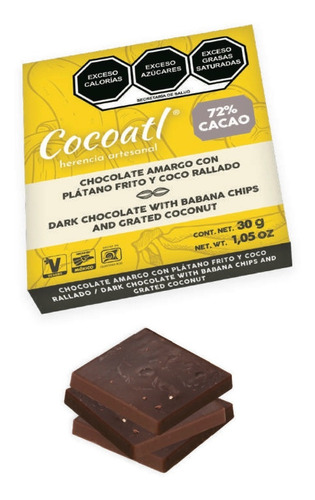Chocolate Cocoatl C/ Platano Frito Y Coco - 4 Pzas-
