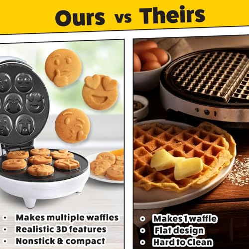 Mini Máquina De Hacer Gofres Con Emojis Para Un Desayuno Es