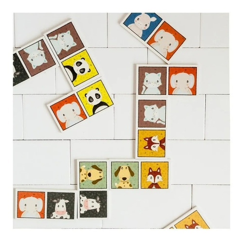 Imagen 2 de 5 de Juego Domino De Animales Piezas Goma Eva Para El Agua Bañera