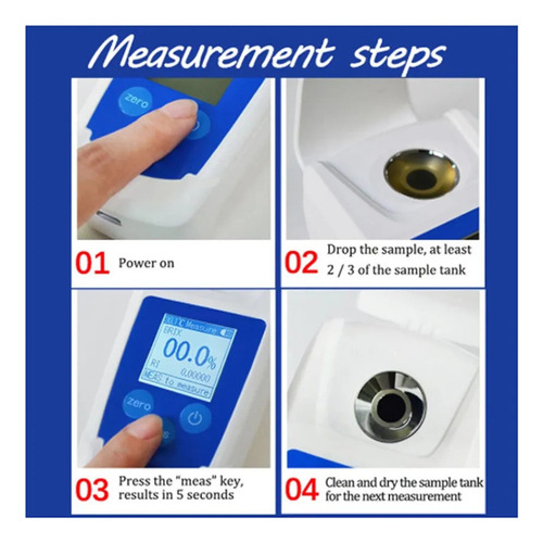 Refractómetro Digital Brix Tester De 0.55% De Alta Precisión