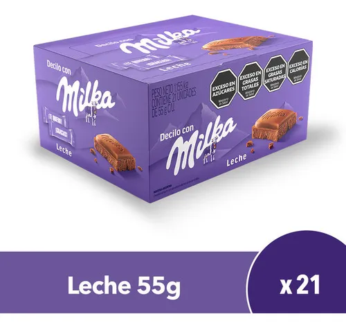 Chocolate Con Leche Milka X 21 Unidades