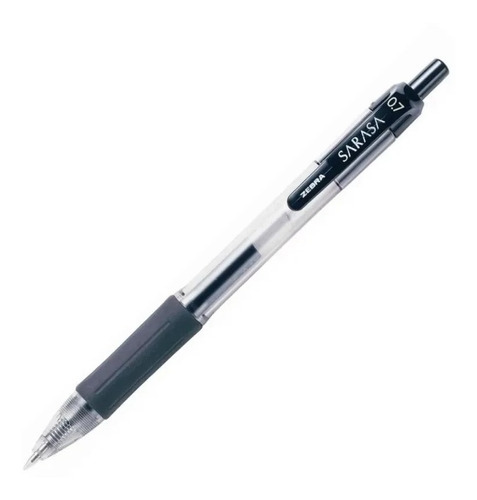 Kit con 2 bolígrafos de gel de cebra Sarasa de 0,7 mm, retráctiles, color exterior negro, color negro, tinta negra