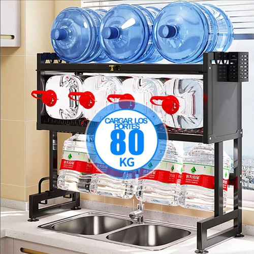 Escurridor De Trastes Todo En Uno Tres Niveles Cocina Grande Gran Capacidad 105*80*30cm Heaimo