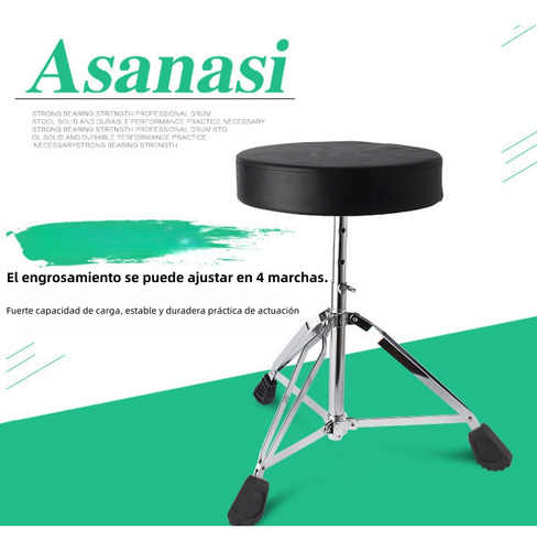Universal Banco Para Batería, Batería De Jazz, Elevable Negro