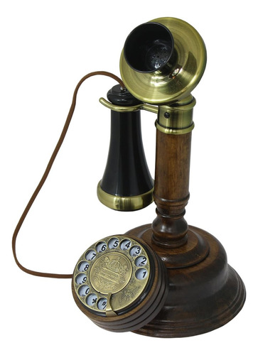 Opis 1921 Cable C: El Candelabro De Madera Teléfono Retro Te