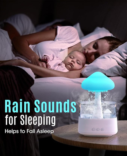Humidificador Cascada Hongo Con Parlante Blanco