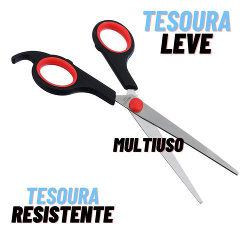 Kit Tesouras Com 3 Peças 5 6 7,5 Polegada Costura Escolar