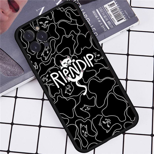 Funda De Teléfono Middle Cute Fingers Cat-ripndips Para Ipho