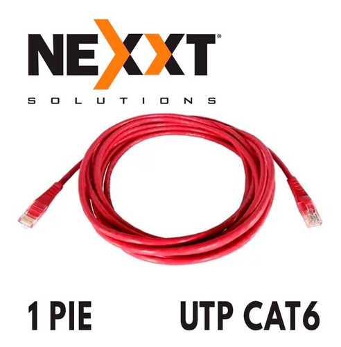 Imagen 1 de 3 de Cable De Red Utp Patch Cord Nexxt Cat6 Certificado 1 Pie Roj