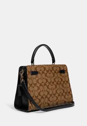 Bolsa Coach Lane Divina - Un Clasico Que No Puede Faltarte Monogram Cafe Liso Oro Negro