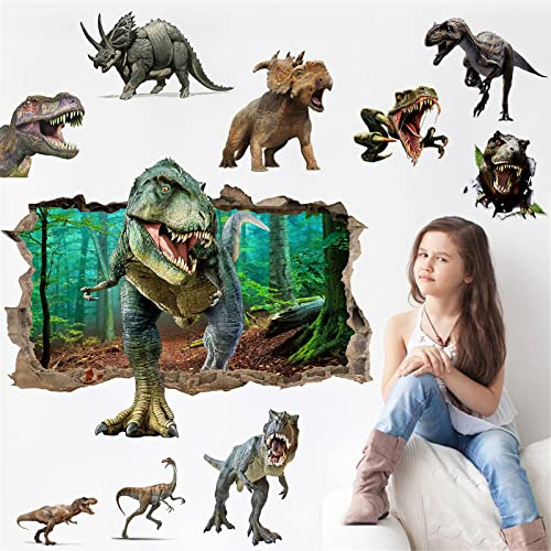 Pegatinas De Pared De Dinosaurio 3d Grandes Removibles