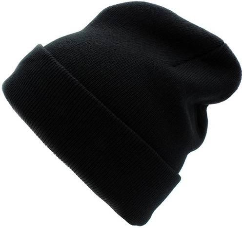 Gorro Basico De Lana Con Polar Interno Grueso Y Doblez