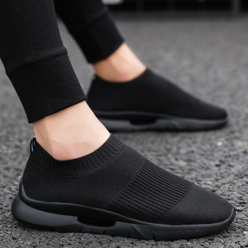 Zapatillas De Verano De Malla Transpirable Para Hombre, Sin Cordones, Con Malla De Encaje Perezoso