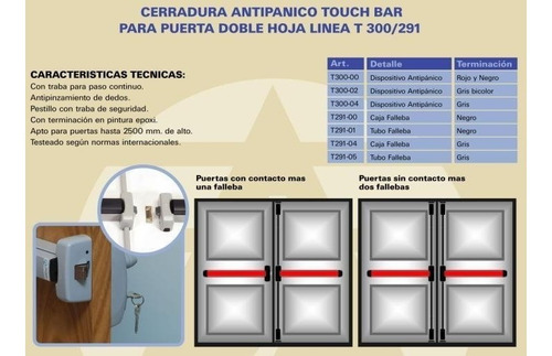 Imagen 3 de 6 de Barral Antipanico Jaque Touch 300 Rojo 2 Hojas, Sin Acceso