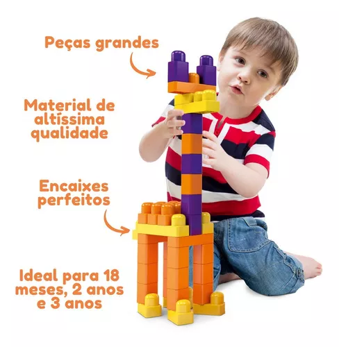Blocos De Montar Infantil 60 Peças Blocolândia Dismat Mk404 - R$ 72,9