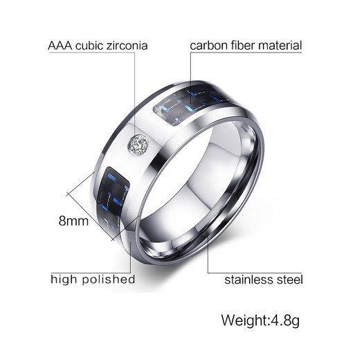 Anillo Elegante De Acero Para Compromisos.