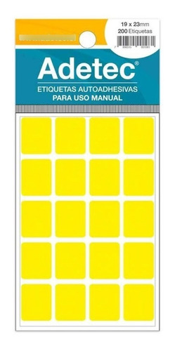 200 Etiquetas Manual Rectangular Mix Fluor 19x23 Mm - 2192