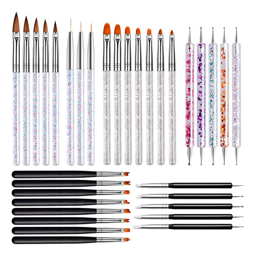 33 Piezas Nail Art Brushes Nail Art Design Pen Para Gel