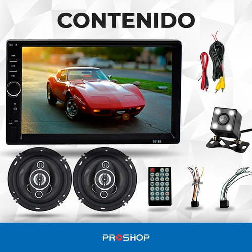 Imagen 10 de 10 de Stereo Auto Doble 2 Din Pantalla Tactil Bluetooth Parlantes!