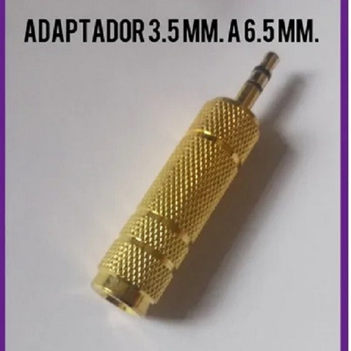 Adaptador Audio Jack 3.5mm Macho A 6.5mm Hembra Dorados