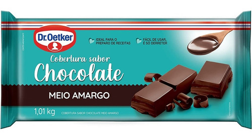 Barra Cobertura Chocolate Meio Amargo Dr. Oetker 1,01kg