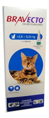 Antipulgas Para Gatos Bravecto Spot On 2.8 - 6.2 Kg Oferta!