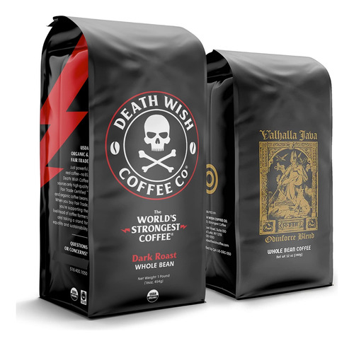 Death Wish Coffee - Granos Enteros - Extra Kick Of Cafeína.