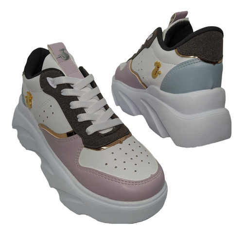 Tenis Choclo Plataforma Mujer Moda Tendencia Agujeta Calidad