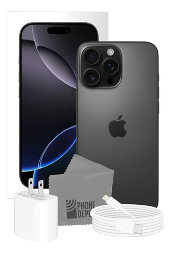 Apple iPhone 16 Pro 128 Gb Titanio Negro Esim Con Caja Original Y Batería 100% (Reacondicionado)