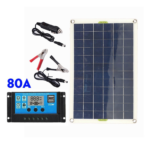 Panel Solar 100w Con Controlador Lcd 80a 12v Van