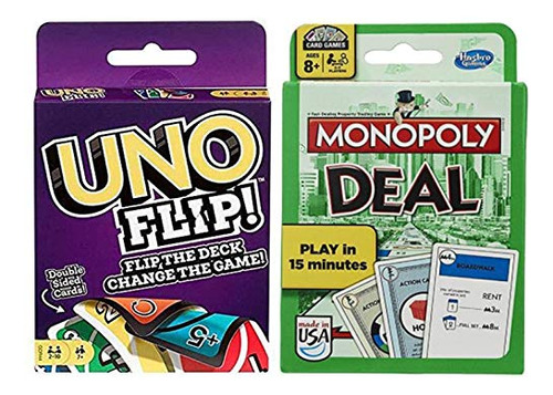 Paquete De 2 Unidades Uno Flip! Y Monopoly Deal