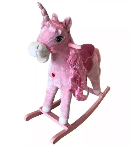 Unicornio Mecedor Rosa Peluche Luz Soni Cresko Casa Valente