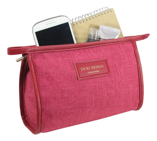 Necessaire Envelope Jacki Design - Joy Cor Vermelho Desenho Do Tecido Lisa