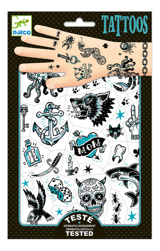 Tatuajes Temporales +50 Stickers Lado Oscuro Djeco