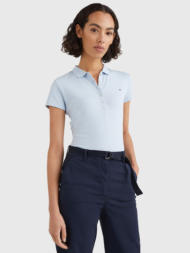 Polo Essential Slim Fit Mujer Tommy Hilfiger Azul