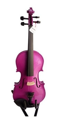 Violines De Colores Púrpura O Violeta 4/4 Con Estuche Y Arco