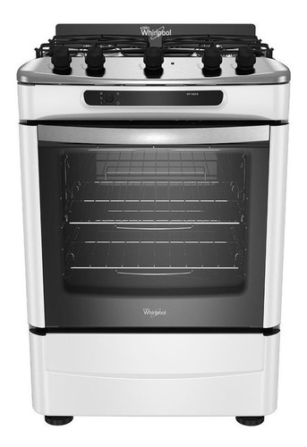 Cocina Whirlpool WF160XB 4 hornallas multigas blanca 220V puerta visor 75.9L