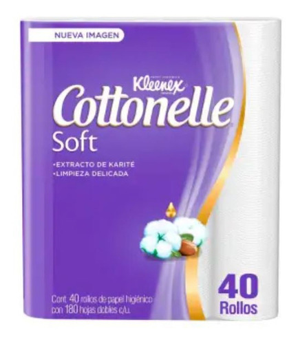 Papel Higiénico Kleenex Cottonelle 40rollos/180hojas C/u