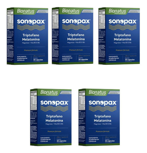 Kit Sonopax Bionatus Com 5 Caixas De 30 Cápsulas Cada