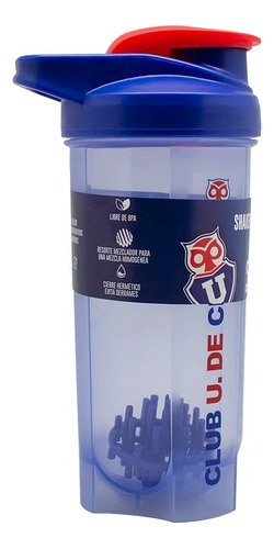 Botella Shaker Universidad De Chile 800ml Mezclador Proteína