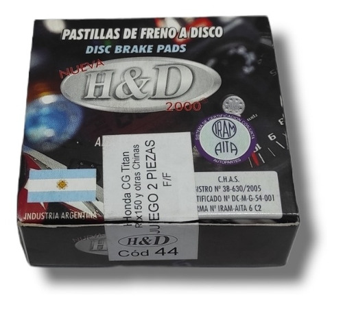 Pastillas De Frenos Honda Cg Titan Cuadradas Rpm Motos