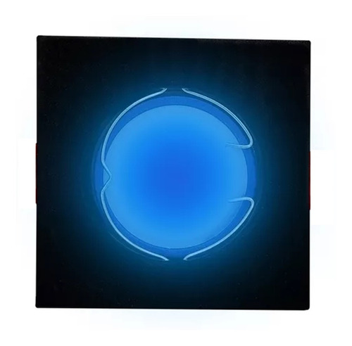 Spot Embutir Quadrado Preto + Lâmpada Led 4w Azul - Completo