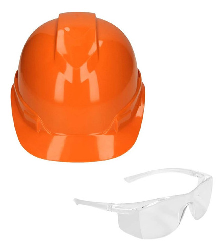 Casco De Seguridad Ventilado + Lentes De Seguridad, Truper